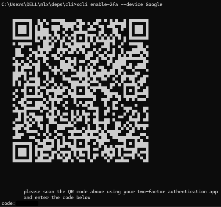 How to enable 2FA (two-factor authentication) in CLI reference visual 3
