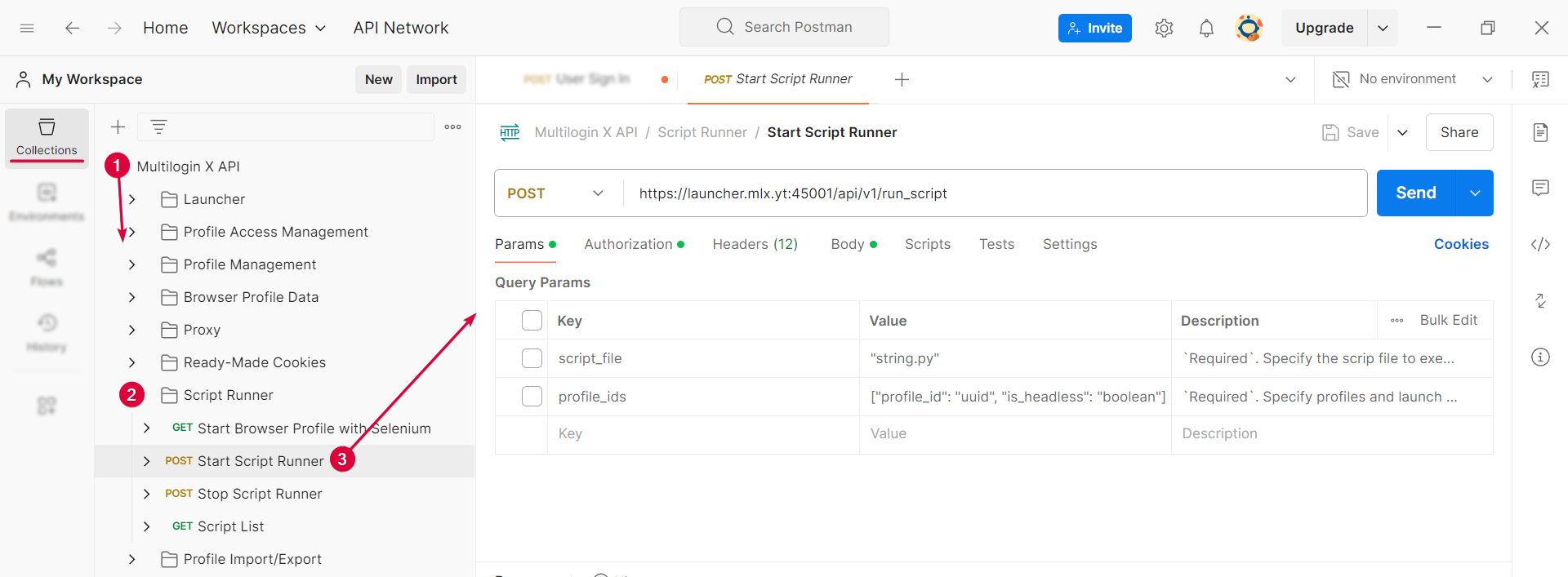 How to run CookieRobot using Script runner in Postman reference visual 9